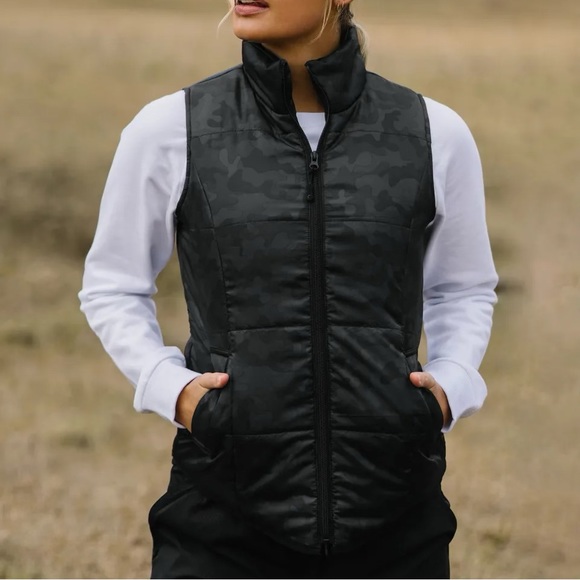 Zyia Grey Camo Sawatch Puffer Vest Black‎ Size Small - Picture 1 of 11